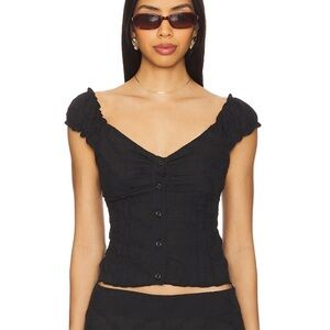Chic Black Button-Up Women's Blouse